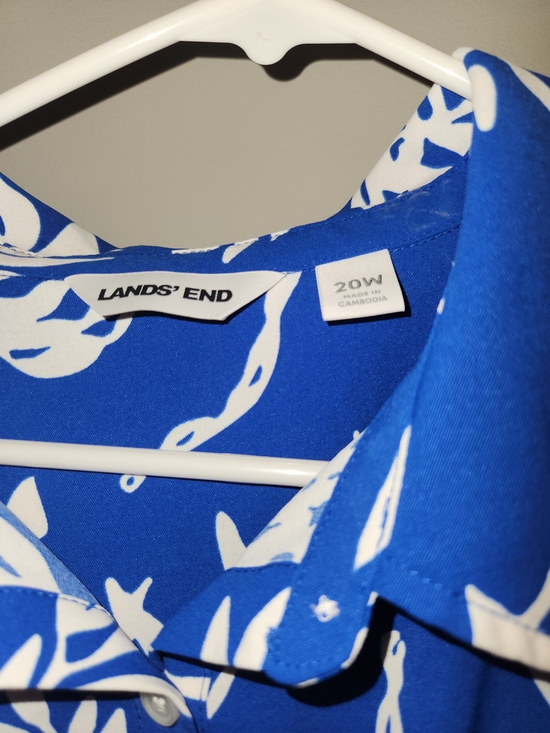 Lands' End Pants - Lands' End Blue and White Floral Romper
